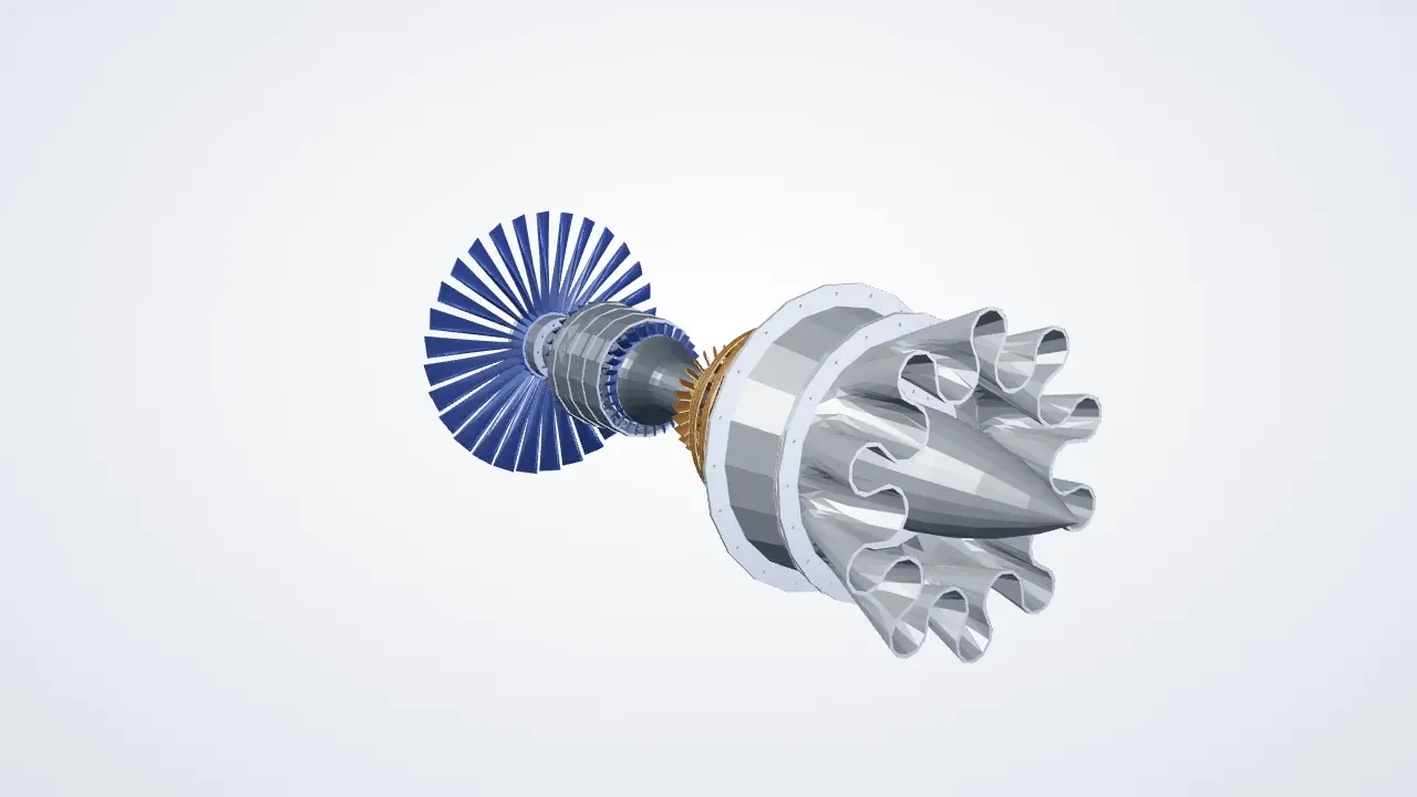 The assembled engine
